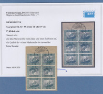 Saar 1921 Mi.-Nr. 55A Kehrdruck Kdr III Oder IV Im 6er-Block O, KB Geigle BPP - Used Stamps