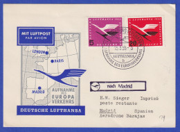 Erstflugbeleg Lufthansa Aufnahme Des Europaverkehrs 15.5.55 Nach Madrid 5 / 20 - First Flight Covers