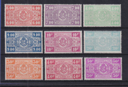 Belgien 1941 Eisenbahnpaketmarken Wappen Mi.-Nr. 240-248 ** - Andere & Zonder Classificatie