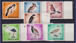 Irak 1968 Einheimische Vögel  Mi.-Nr. 520-526 Randstücke Postfrisch ** - Irak