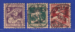 Schweiz 1916 Pro Juventute Trachten Mi.-Nr. 130-132 Satz Kpl. Gestempelt - Altri & Non Classificati