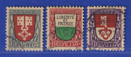 Schweiz 1919 Pro Juventute Wappen Mi.-Nr. 149-51 Satz 3 Werte Gestempelt - Andere & Zonder Classificatie