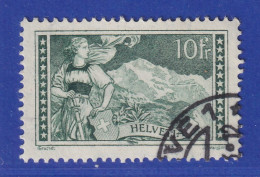 Schweiz 1931 Helvetia In Berner Tracht Vor Jungfrau 10Fr.-Wert Mi.-Nr. 228 O - Sonstige & Ohne Zuordnung