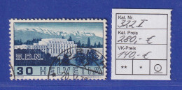 Schweiz 1938 Völkerbund-Palast Mit Seltenem Plattenfehler Gebr. Säule, Gest.  - Other & Unclassified