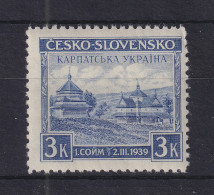 Karpaten-Ukraine 1939 Holzkirche In Jasina 3K Violettblau Mi-Nr. 1 ** /  MNH - Sonstige & Ohne Zuordnung