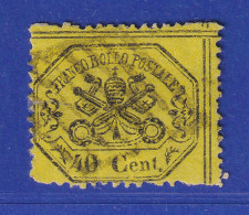 Alt-Italien Kirchenstaat 1868  40 C Gelb Mi.-Nr. 24a Gestempelt - Autres & Non Classés