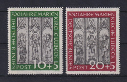 Bundesrepublik 1951 Marienkirche Lübeck Mi.-Nr. 139-40 ** Sehr Gute Zähnung ! - Unused Stamps