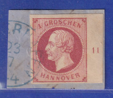 Altdeutschland Hannover Georg V. 1Gr. Rechtes Randstück Mit Reihenzahl 11 Gest.  - Hanovre