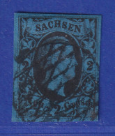 Altdeutschland Sachsen 1851 Friedrich August 2 Ngr Mi.-Nr. 5 Mit Gitterrost-O - Sachsen