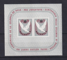 Schweiz 1945 Blockausgabe 100 Jahre Briefmarke "Basler Taube" Mi-Nr. Block 13 ** - Andere & Zonder Classificatie
