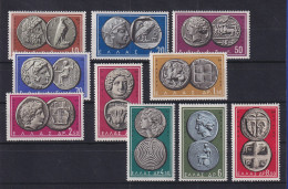 Griechenland 1959 Freimarken Antike Münzen Mi.-Nr. 696-705 Satz Kpl ** - Autres & Non Classés