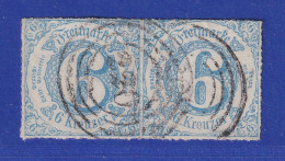 Altdeutschland Thurn & Taxis 6 Kr. Mi.-Nr. 43 IA Waag. Paar Gest. 220  - Schleswig-Holstein