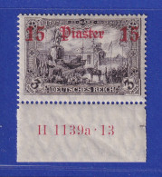 DAP Türkei 15 Piaster Mi-Nr. 46b Unterrandstück Mit HAN H 1139a 13 Postfrisch ** - Deutsche Post In Der Türkei