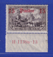 DAP Türkei 15 Piaster Mi-Nr. 46b Unterrandstück Mit HAN H 1139a 13 Postfrisch ** - Turkse Rijk (kantoren)