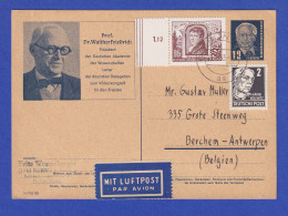 DDR 1953 Sonderpostkarte P52 Mit ZF Per Luftpost Gel. Von Berlin Nach Belgien - Autres & Non Classés