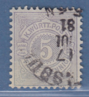 Württemberg 5 Pfg. Hellviolettblau Mi.-Nr. 45b Gestempelt Gepr. Heinrich BPP - Oblitérés
