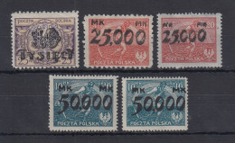 Polen / Polska 1923 Freimarken Mit Aufdruck Mi.-Nr. 185-188 Ungebraucht *  - Otros & Sin Clasificación