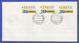 Brasilien ATM BRASILIANA'93, Mi.-Nr. 4, Satz 16500-19600-29200 Auf Offiz. FDC - Viñetas De Franqueo (Frama)