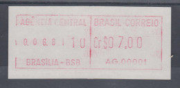 Brasilien ATM AG.00001 Aus ORTSAUTOMAT Brasilia Mit ET-Datum. SEHR SELTEN !  - Vignettes D'affranchissement (Frama)