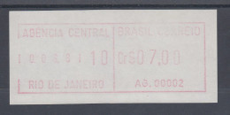 Brasilien ATM AG.00002 Aus ORTSAUTOMAT Rio Hauptp. Mit ET-Datum. SEHR SELTEN !  - Affrancature Meccaniche/Frama