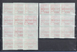 ATM Luxemburg 1. Ausgabe Aut.-Nr. P 2501-P2507 Je Satz 3 Werte ** (7 Sätze) - Postage Labels