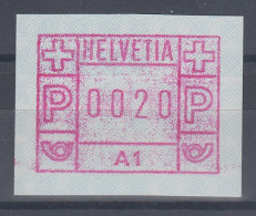 Schweiz 1976, 1. FRAMA-ATM Ausgabe A1 **, Wert 0020 - Automatenzegels