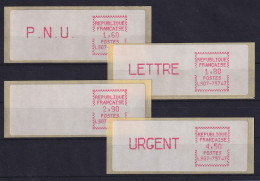 Frankreich ATM Crouzet LS07-75747 Satz 3. Tarif, Spitze Ecken, Mittelrosa - Otros & Sin Clasificación