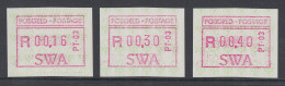 Südwestafrika FRAMA-ATM Nr.1  Aut.-Nr. PT-03 Satz 16-30-40 Aus OA ** - Automatenmarken (Frama)