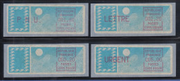 Frankreich ATM C001.01249, Papier Taube, Lilarot, Runde Ecken, Satz 6.Tarif - Otros & Sin Clasificación