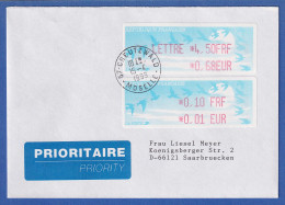 Frankreich ATM Vogelzug Aut. LISA  FRF / EUR 2 Werte Auf Brief O CREUTZWALD 1999 - Otros & Sin Clasificación