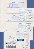 Brasilien ATM Taube, SELTENSTER Satz Aus 2. Tarif 27-40-45-60-150 Auf 5 Briefen - Franking Labels