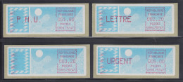 Frankreich ATM C001.75747, Papier Taube, Lilarot, Spitze Ecken, Satz 6.Tarif - Altri & Non Classificati