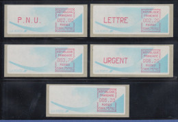 Frankreich ATM C001.75702 Papier Komet Druck Lilarot  Satz 5 Werte Aus Tarif 9 - Autres & Non Classés