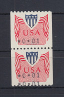 USA 1992, PMC Gard-ATM Paar, Untere Marke Mit DOPPELTEM Werteindruck 0,01 $ - Other & Unclassified