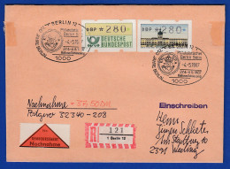 ATM Bund / Berlin Je Wert 280 Auf R-NN-Brief, FDC Ersttag 4.5.87 Mit Sonder-O  - Otros & Sin Clasificación