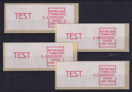 Frankreich ATM Crouzet LS09 75513 Satz TEST 4 Werte Spitze Ecken, Mittelrosa ** - Otros & Sin Clasificación