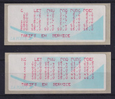 Frankreich ATM Komet 2 Vignetten TARIFS EN SERVICE Aus Tarif 9b - Autres & Non Classés