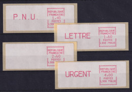 Frankreich ATM Crouzet LS08 75628 Satz 2. Tarif, Spitze Ecken, Mittelrosa - Sonstige & Ohne Zuordnung