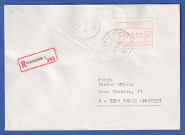 Belgien FRAMA-ATM P3046 Wert 70,00 EF Auf R-Brief, Charleroi 14.4.83 - Altri & Non Classificati