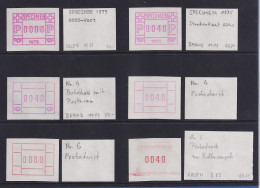 Schweiz ATM Lot 6 Verschiedene SPECIMEN / Probedrucke  Der 1. Ausgabe Ab 1975 - Sellos De Distribuidores