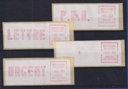 Frankreich ATM EMD-Camp LS3 PC 75508 Satz 4.Tarif Spitze Ecken, Lilarot  Glatt - Autres & Non Classés