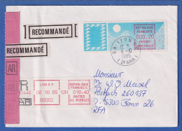 Frankreich-ATM Taube C001.69123 Ohne Zudruck 3,20 Auf R-AR-Brief O LYON 8.10.85 - Otros & Sin Clasificación