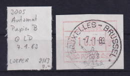 Belgien FRAMA-ATM 1.Ausgabe P3005 Auf Y-Papier Mit LT-O 7.1.83 - Other & Unclassified