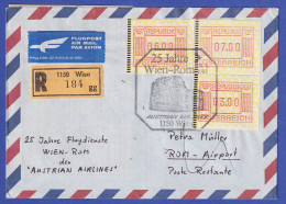 Österreich FRAMA-ATM Nr. 1 Drei Werte Auf R-Brief So-O 25 Jahre Wien-Rom -> Rom - Machine Labels [ATM]