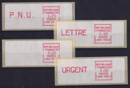 Frankreich ATM Crouzet LS09 75513 Satz 5. Tarif, Spitze Ecken, Rosarot ** - Other & Unclassified