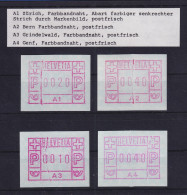 Schweiz 1976, 1. FRAMA-ATM Ausgabe A1-A4 ** Alle Mit Vertik. FARBBANDNAHT !  - Automatenzegels