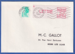 Frankreich ATM CGA-Alcatel LSA06-92184 Sp. Ecken Mittelrosa LETTRE 1,60 A. Brief - Other & Unclassified