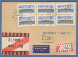 ATM 2.1.2 Kpl. Satz VS1 6 Werte 80-400 Auf Schnellsendung-FDC O Veitshöchheim - Automaatzegels [ATM]