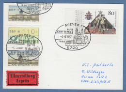 ATM Berlin Werte 100 / 120 Auf Eil-Postkarte Mit So.-O SPEYER Papstbesuch 1987 - Altri & Non Classificati