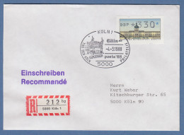 ATM Berlin Wert 330 Auf R-Brief Mit Sonder-O KÖLN 4.3.88 Cöllnposta `88 - Otros & Sin Clasificación